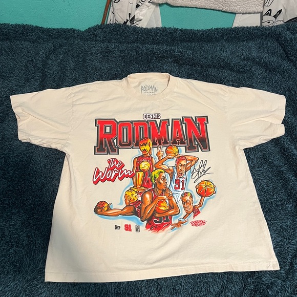 Rodman “the worm” Graphic Tee - Cream - Picture 1 of 6